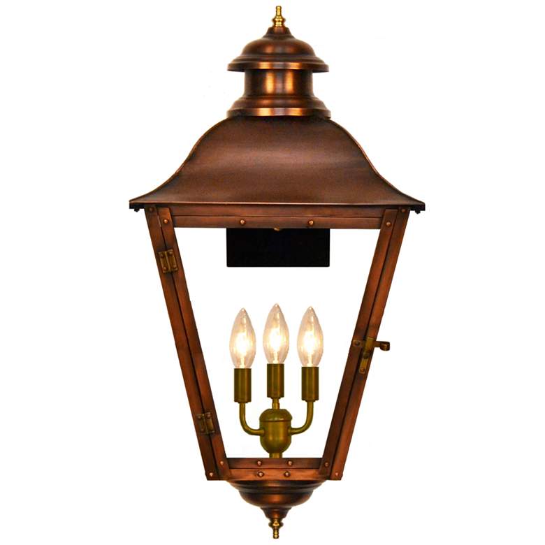 Image 1 State Street 29" Tall Copper Electric Wall Mount Outdoor Lantern Sconce