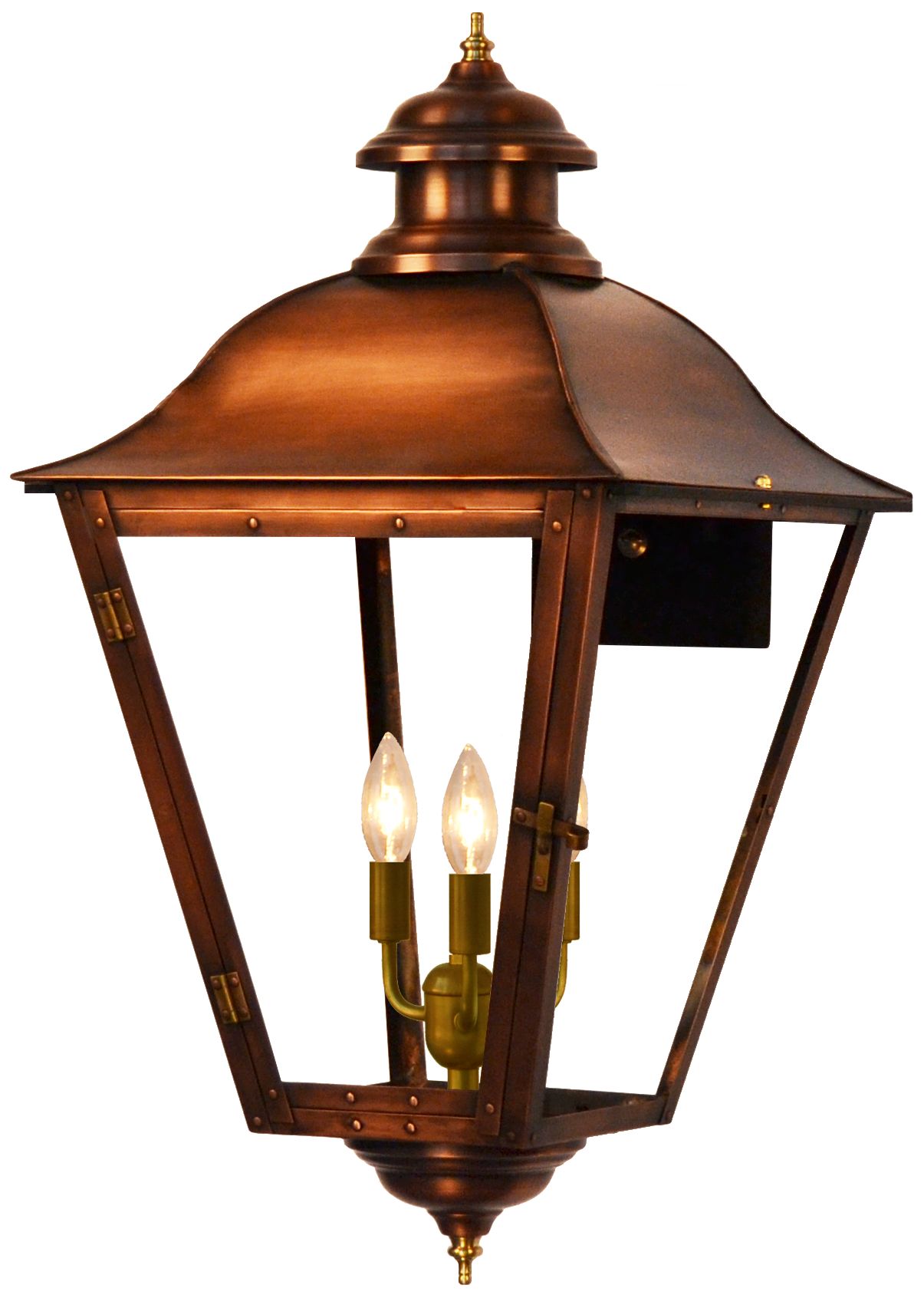 Image 2 State Street 29" Tall Copper Electric Wall Mount Outdoor Lantern Sconce more views