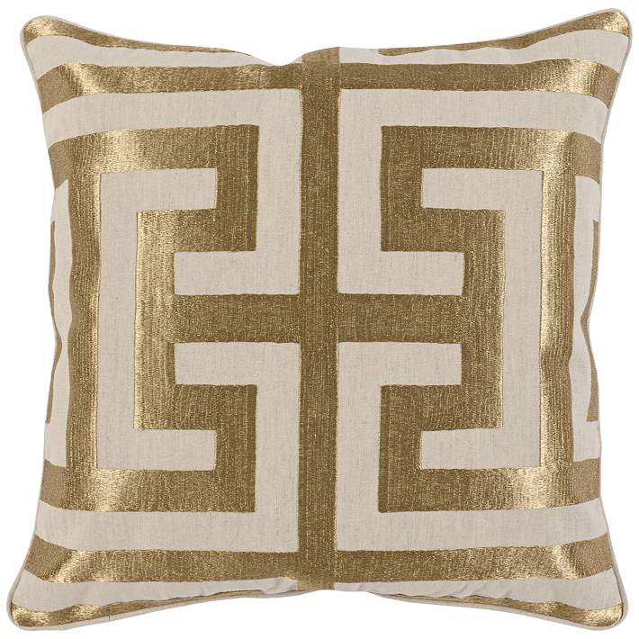 Stately Gold 22 Square Decorative Pillow
