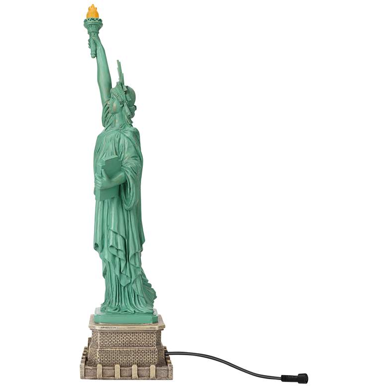Image 3 Statue of Liberty 15" High Green with Solar LED Spotlight more views
