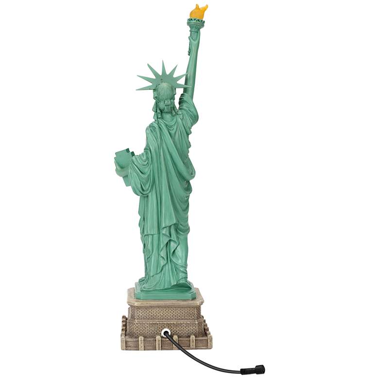 Image 4 Statue of Liberty 15" High Green with Solar LED Spotlight more views