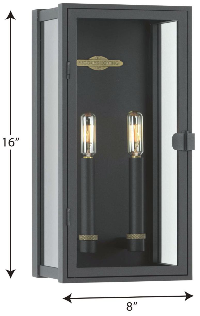 Image 4 Stature Collection Two-Light Clear Glass Medium Outdoor Wall Lantern more views