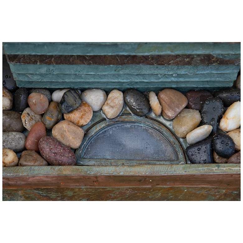 Image 6 Stave 48" High Slate & Copper Floor Fountain more views