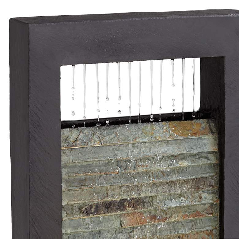 Image 3 Stave 48" High Slate and Cream LED Indoor-Outdoor Floor Fountain more views