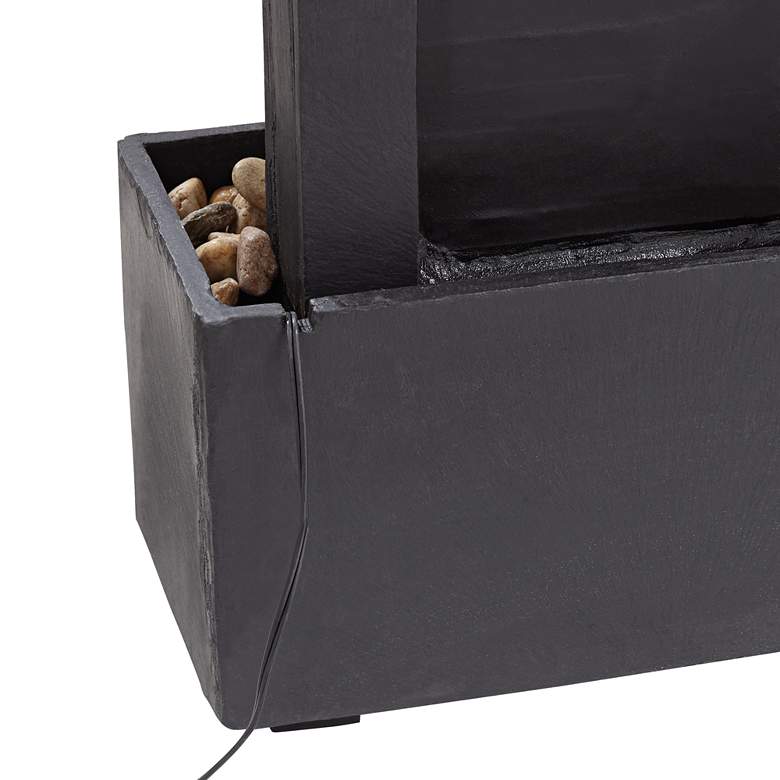 Image 6 Stave 48" High Slate and Cream LED Indoor-Outdoor Floor Fountain more views