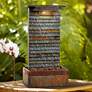 1_Stave Slate Stone 19" High Rustic Modern Fountain with LED Light