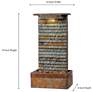 3_Stave Slate Stone 19" High Rustic Modern Fountain with LED Light more views