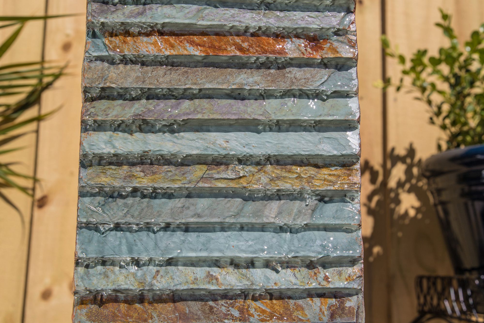 Stave Slate Stone 19" High Rustic Modern Fountain with LED Light