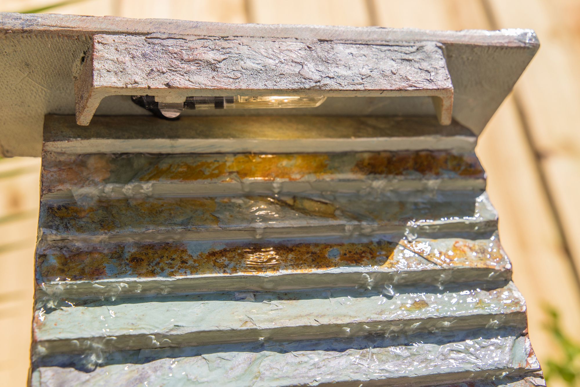 Stave Slate Stone 19" High Rustic Modern Fountain with LED Light