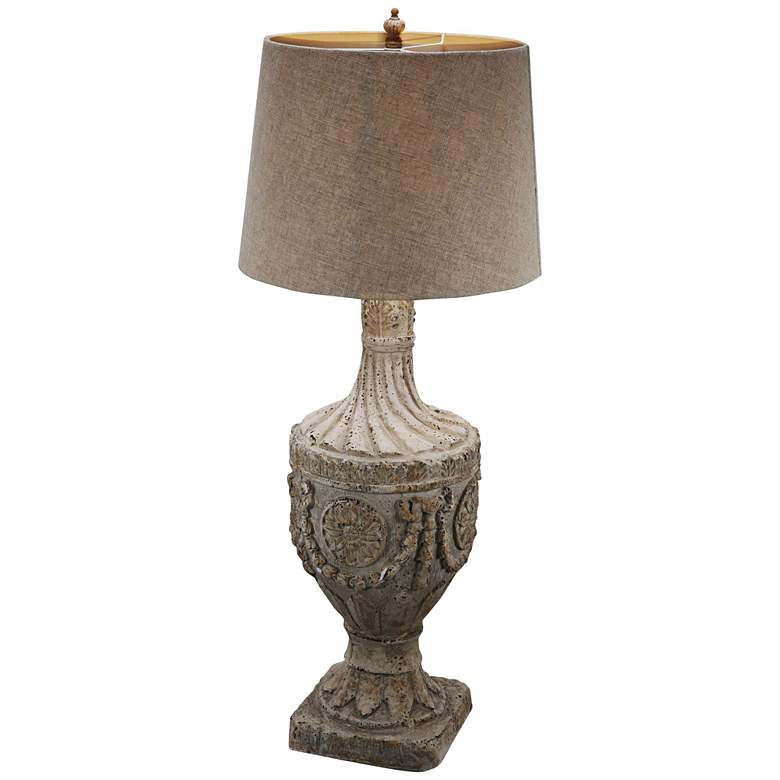 Image 1 Stavros Aged Stone Urn Table Lamp