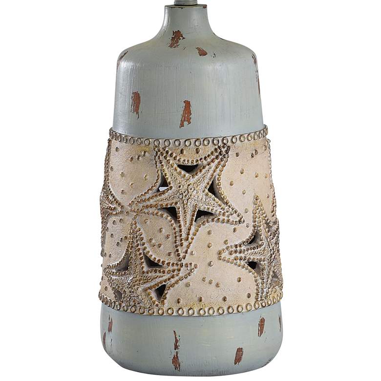 Image 3 Staybridge Starfish 31 inch Light Blue-Green and Cream Coastal Table Lamp more views