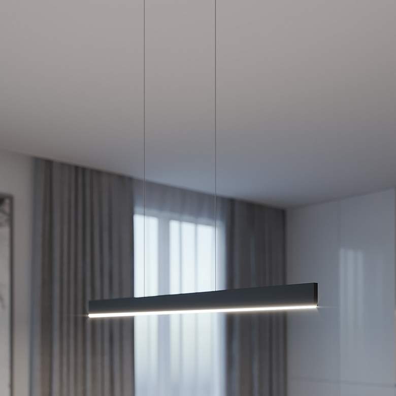 Image 2 Stealth 36" Wide Black LED Linear Pendant Light