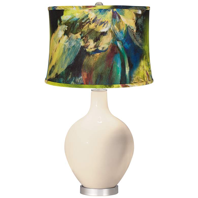 Image 1 Steamed Milk Abstract Floral Shade Ovo Table Lamp