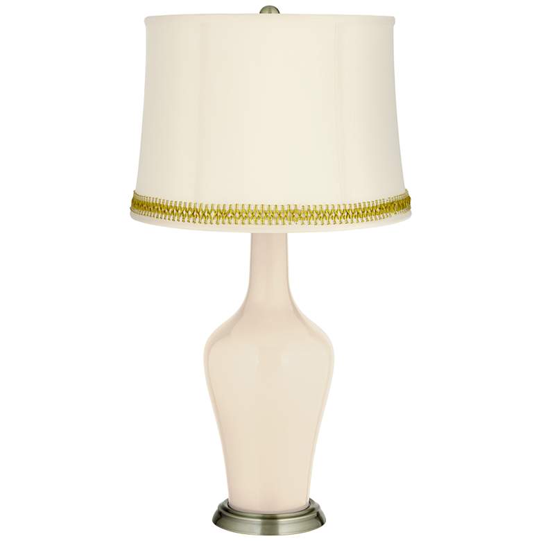 Image 1 Steamed Milk Anya Table Lamp with Open Weave Trim