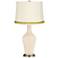 Steamed Milk Anya Table Lamp with Open Weave Trim