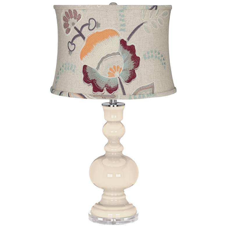 Image 1 Steamed Milk Apothecary Table Lamp w/ Beige Floral Shade
