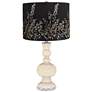 Steamed Milk Apothecary Table Lamp w/ Black Gold Beading Shade