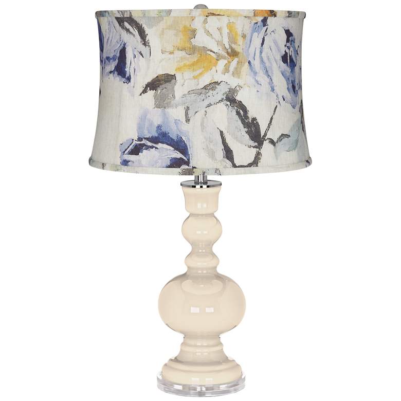 Image 1 Steamed Milk Apothecary Table Lamp w/ Gray Toned Floral Shade