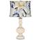 Steamed Milk Apothecary Table Lamp w/ Gray Toned Floral Shade