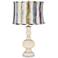 Steamed Milk Apothecary Table Lamp w/ Purple Striped Shade