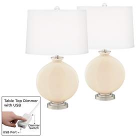 Image1 of Steamed Milk Carrie Table Lamp Set of 2 with Dimmers