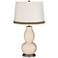 Steamed Milk Double Gourd Table Lamp with Wave Braid Trim