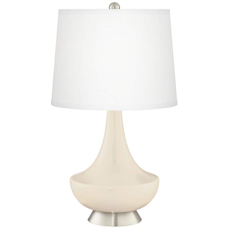 Image 2 Steamed Milk Gillan Glass Table Lamp with Dimmer