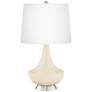 Steamed Milk Gillan Glass Table Lamp with Dimmer
