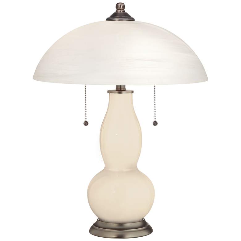 Image 1 Steamed Milk Gourd-Shaped Table Lamp with Alabaster Shade
