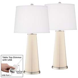Image1 of Steamed Milk Leo Table Lamp Set of 2 with Dimmers