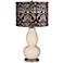 Steamed Milk Multi-Color Embroidered Double Gourd Table Lamp