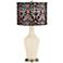 Steamed Milk Multi-Color Embroidered Shade Anya Table Lamp