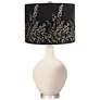 Steamed Milk Ovo Table Lamp w/ Black Gold Beading Shade