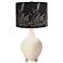 Steamed Milk Ovo Table Lamp w/ Black Gold Beading Shade
