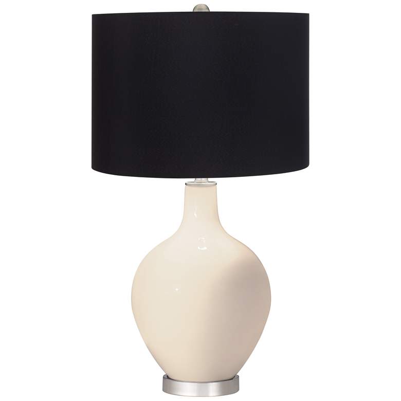Steamed Milk Ovo Table Lamp with Black Shade