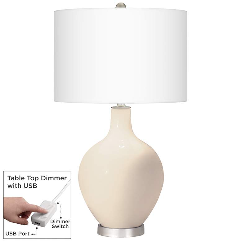 Image 1 Steamed Milk Ovo Table Lamp With Dimmer