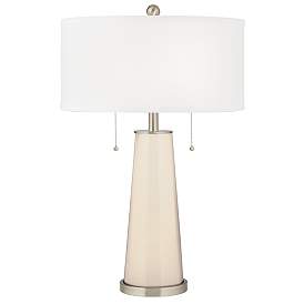 Image2 of Steamed Milk Peggy Glass Table Lamp With Dimmer