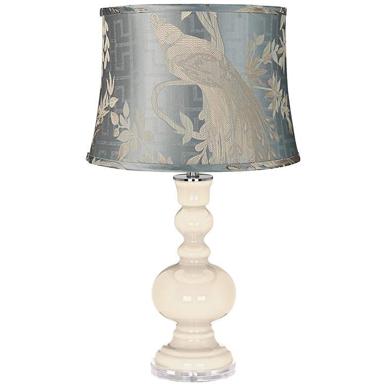Image 1 Steamed Milk Shasta Blue Peacock Shade Apothecary Table Lamp