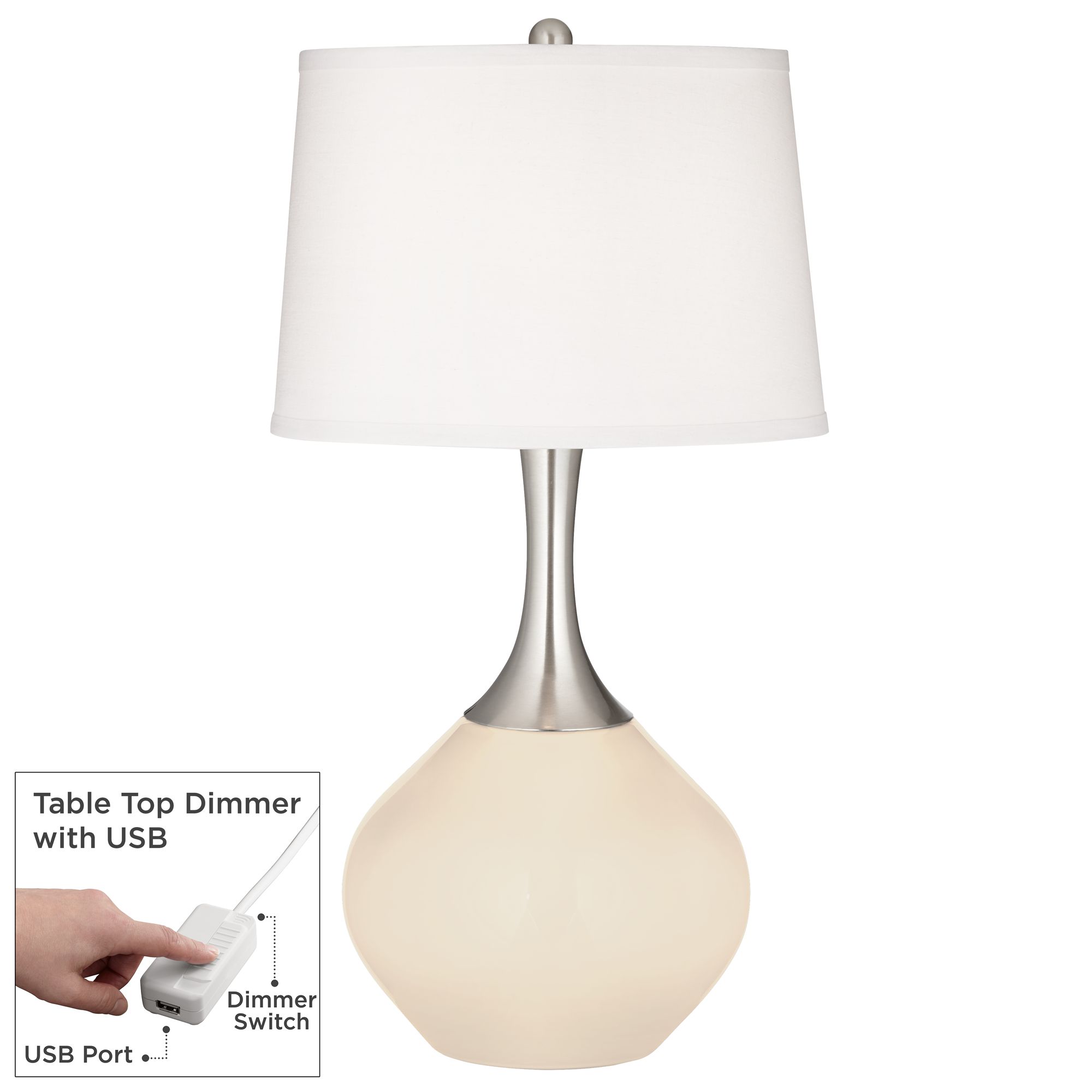 Image Steamed Milk Spencer Table Lamp with Dimmer