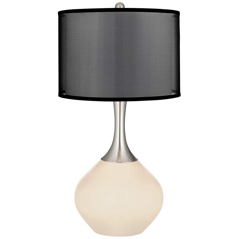 Image 1 Steamed Milk Spencer Table Lamp with Organza Black Shade