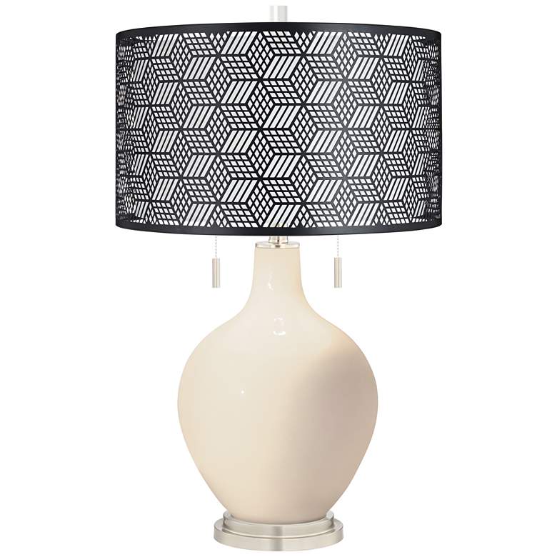 Image 1 Steamed Milk Toby Table Lamp With Black Metal Shade