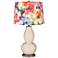 Steamed Milk Watercolor Flower Shade Double Gourd Table Lamp