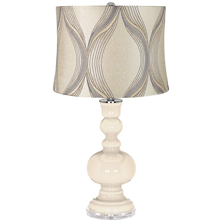 Image 1 Steamed Milk Wave Cream Shade Apothecary Table Lamp
