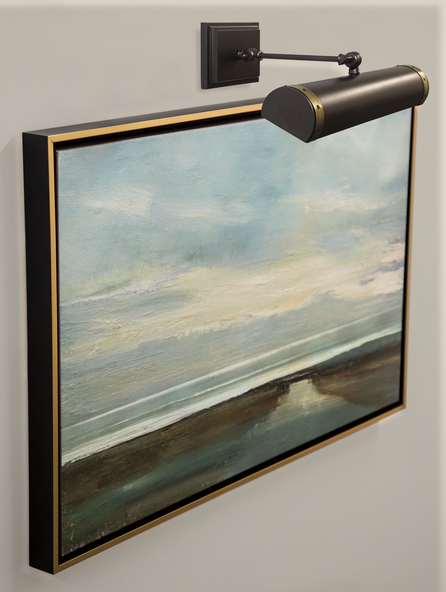 Image 2 Steamer 16"W Mahogany Bronze Direct Wire LED Picture Light more views