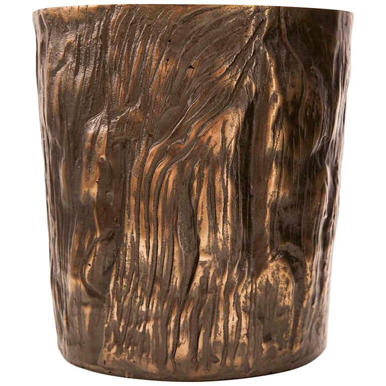 Image 1 Stedman Antique Wood-Grain Metal Ice Bucket with Slotted Lid
