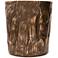 Stedman Antique Wood-Grain Metal Ice Bucket with Slotted Lid
