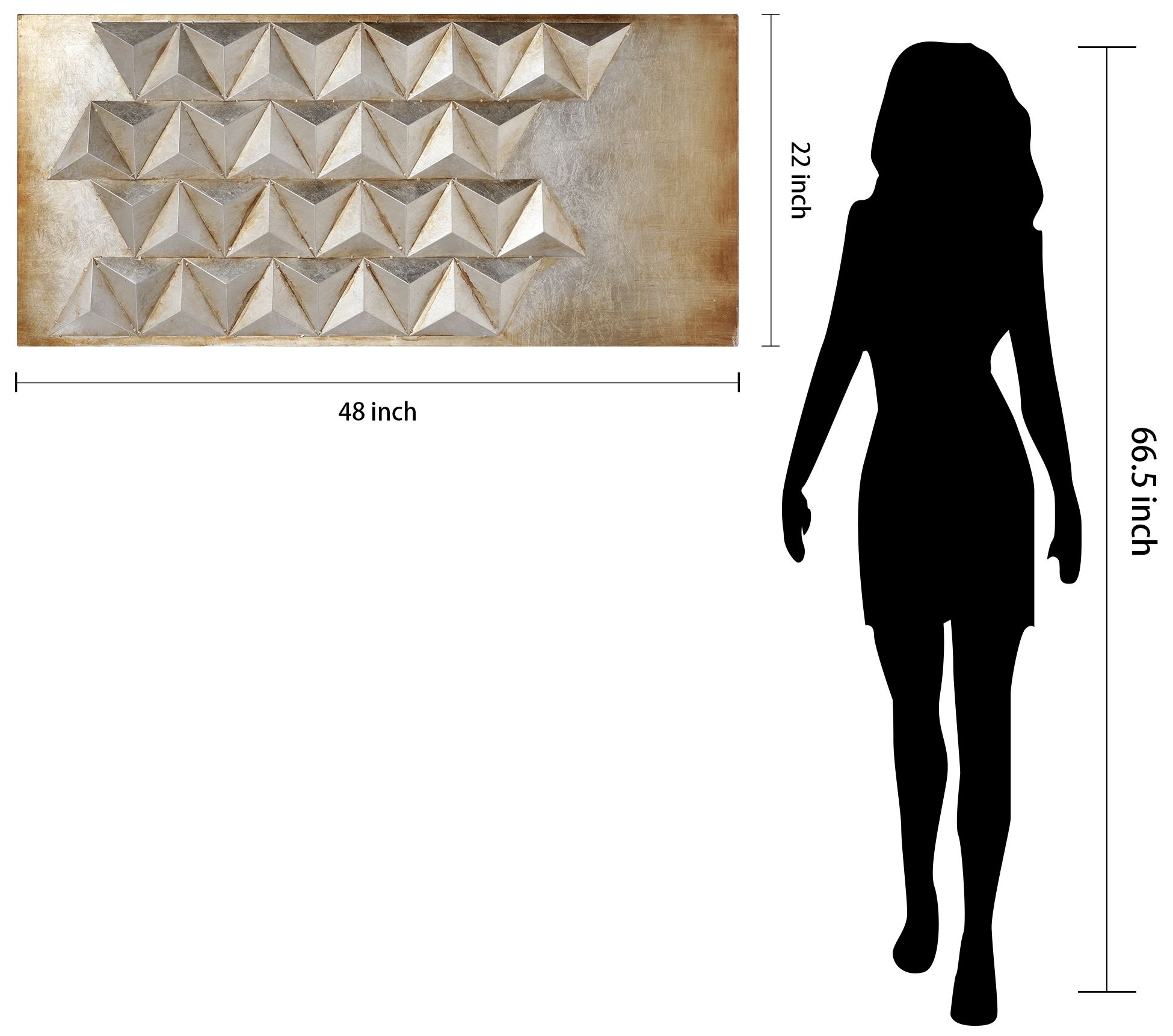 Steel 2" Mixed Media Iron Hand Painted Dimensional Wall Art