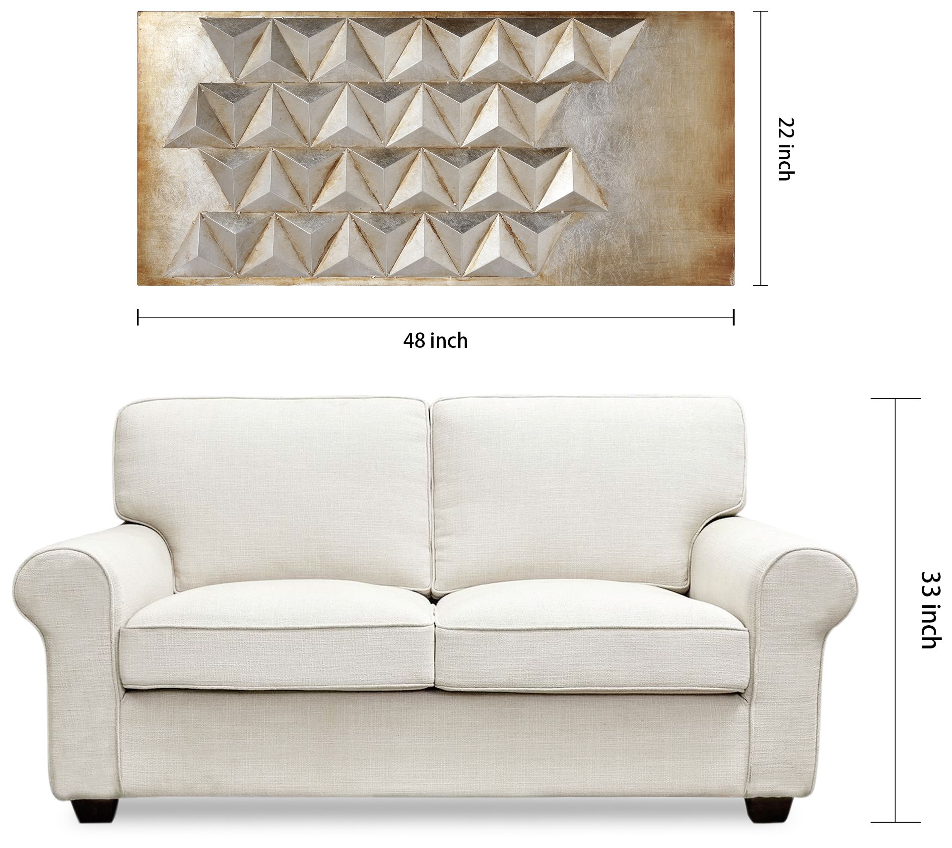 Steel 2" Mixed Media Iron Hand Painted Dimensional Wall Art