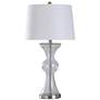Steel and Glass Table Lamp - Clear Seeded Glass and Brushed Nickel Metal