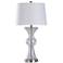 Steel and Glass Table Lamp - Clear Seeded Glass and Brushed Nickel Metal